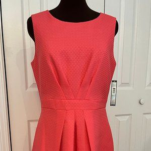Bright Coral Knee Length Tahari Dress-NWT- Size 10